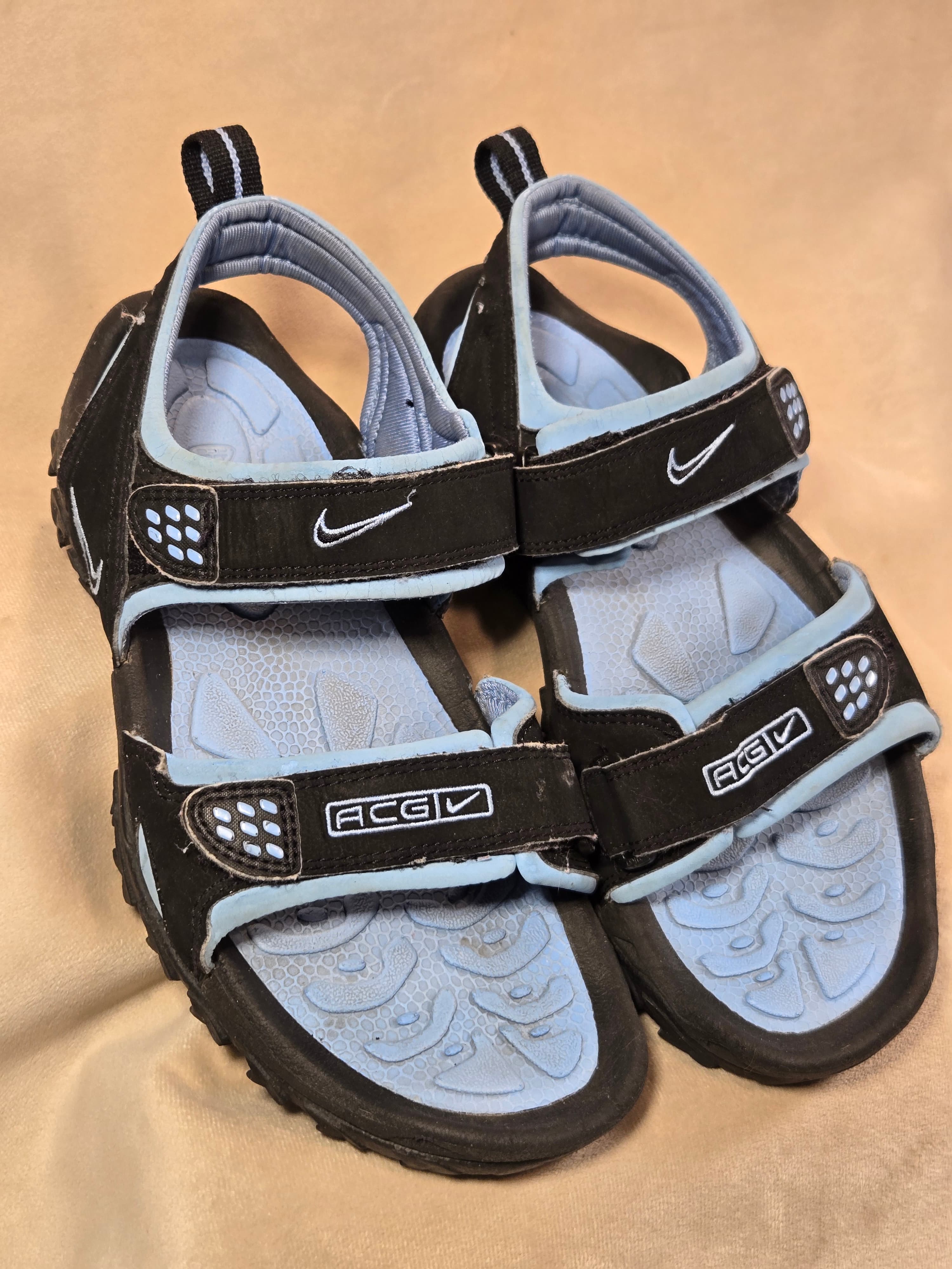 Nike ACG Air Deschutz Black Blue Adjustable Strap Sandals - Thumbnail 7