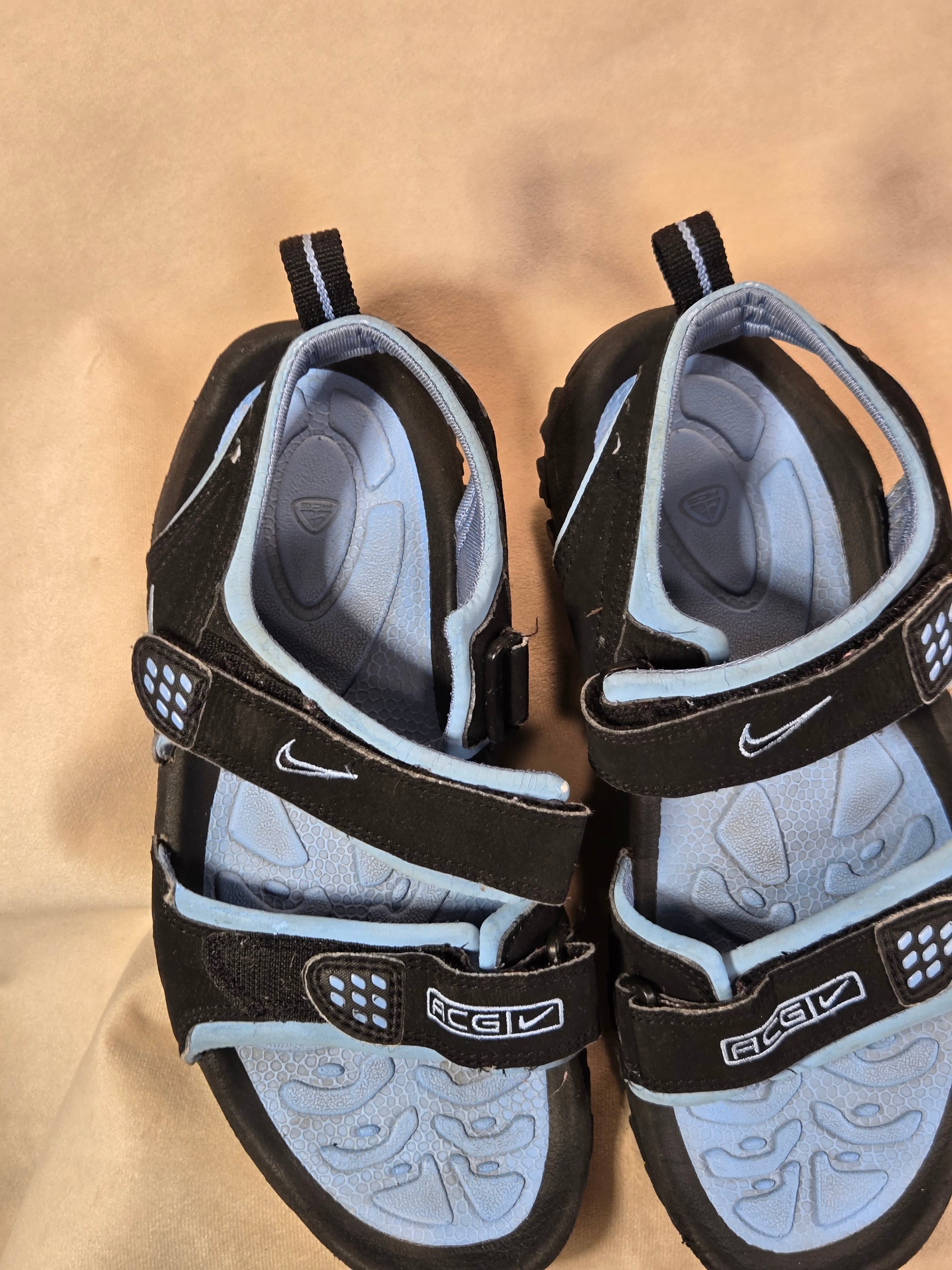 Nike ACG Air Deschutz Black Blue Adjustable Strap Sandals - Thumbnail 4