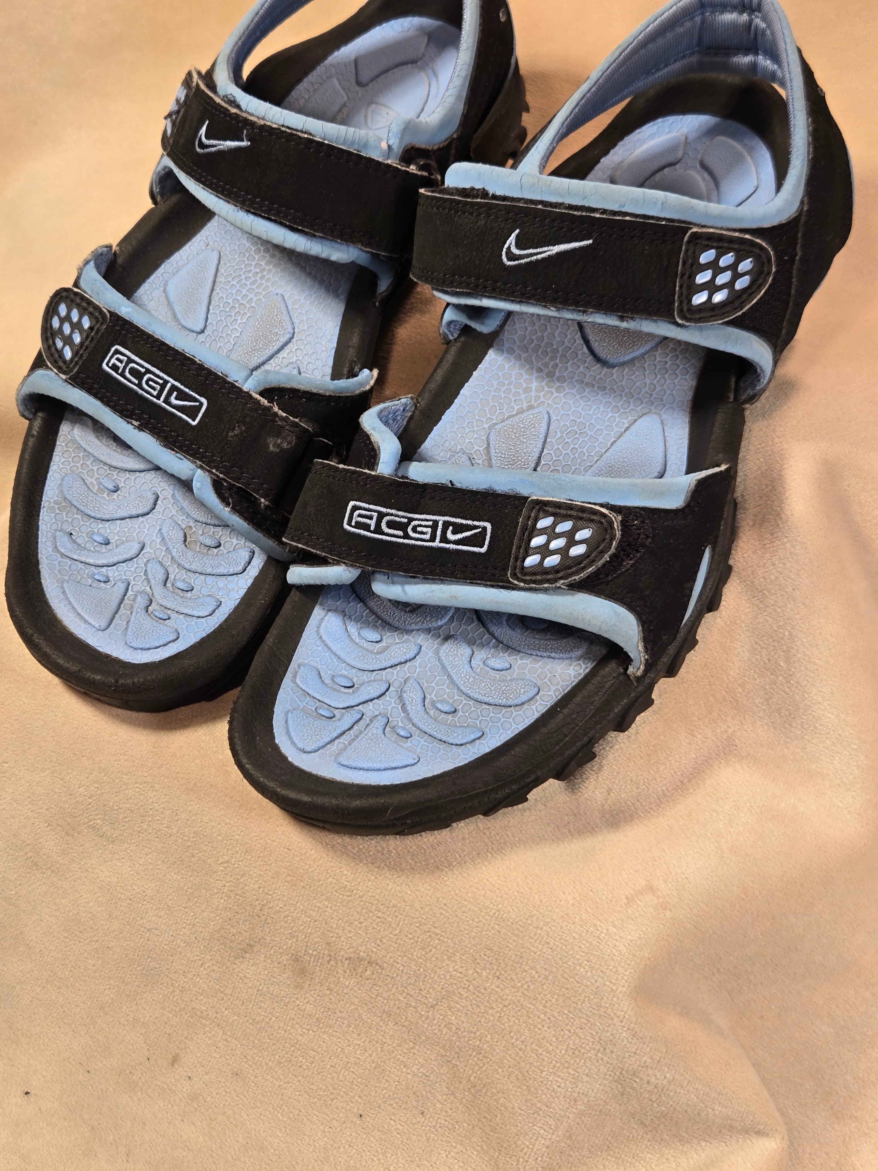 Nike ACG Air Deschutz Black Blue Adjustable Strap Sandals - Thumbnail 6