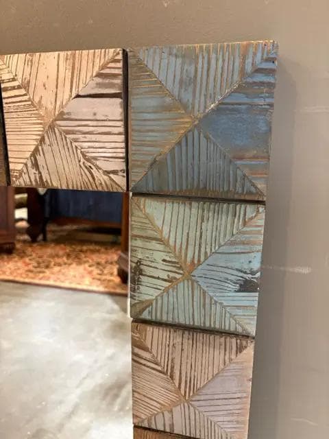 Kirklands Block Wooden Mirror - Thumbnail 2