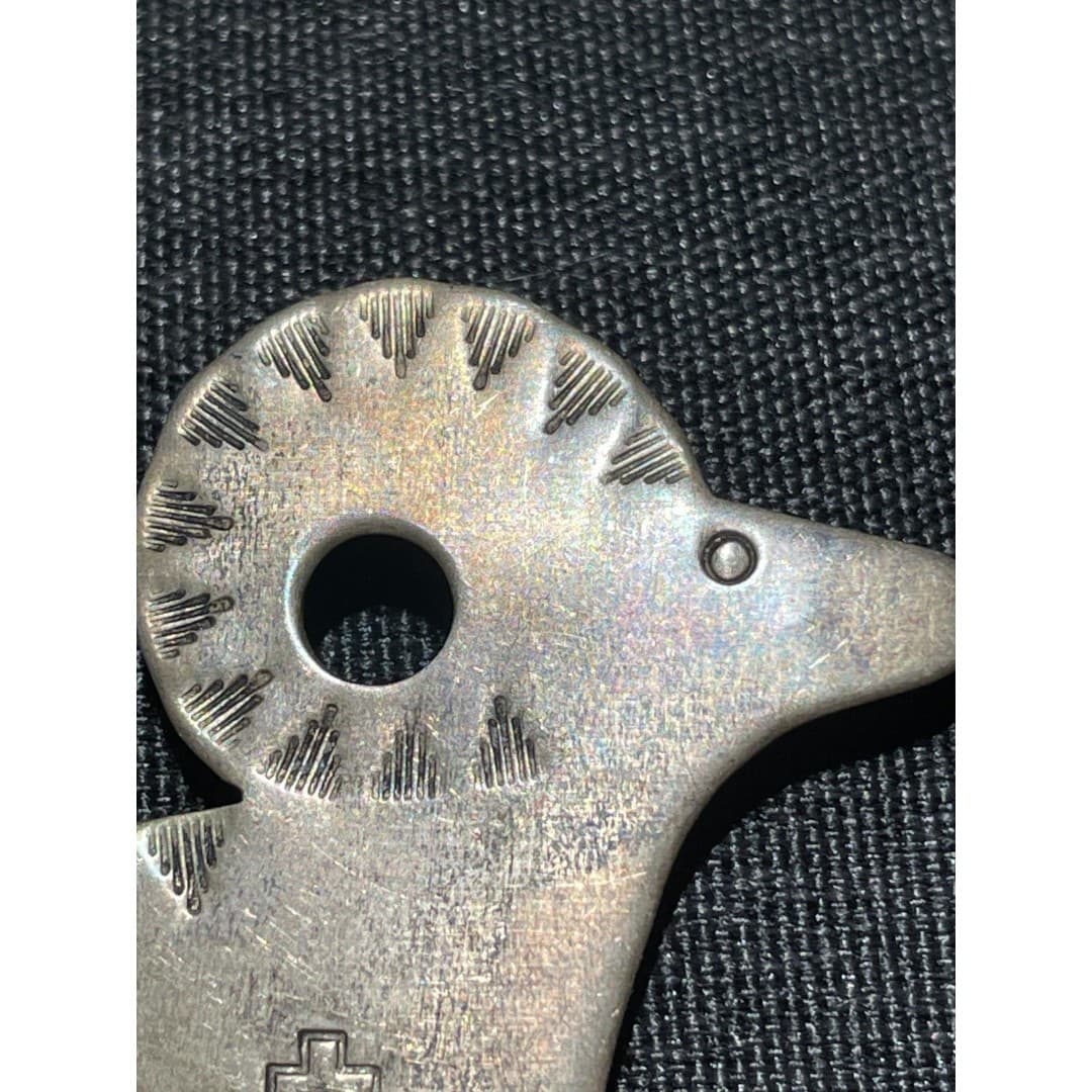 Jan Loco Apache Handmade Signed Sterling Silver Loco Bighorn Brooch Vintage - Thumbnail 4