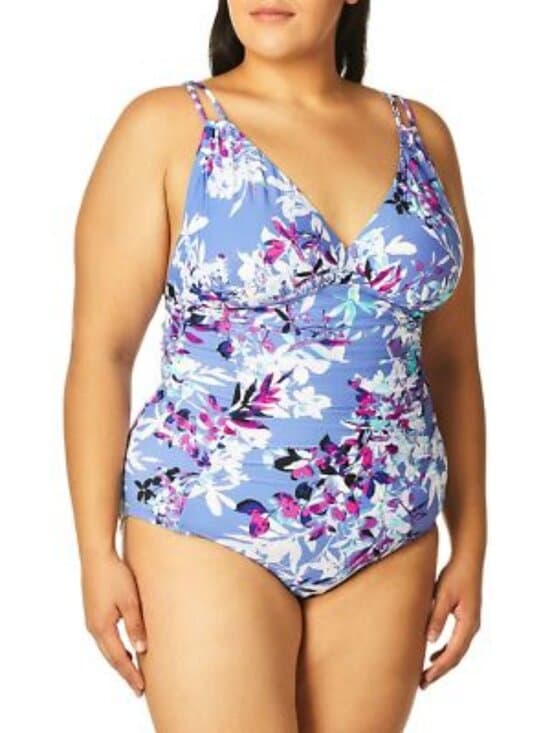 Calvin Klein Women's Shirred Surplus One Piece Swimsuit, Shadow Multi, 8 - Thumbnail 5