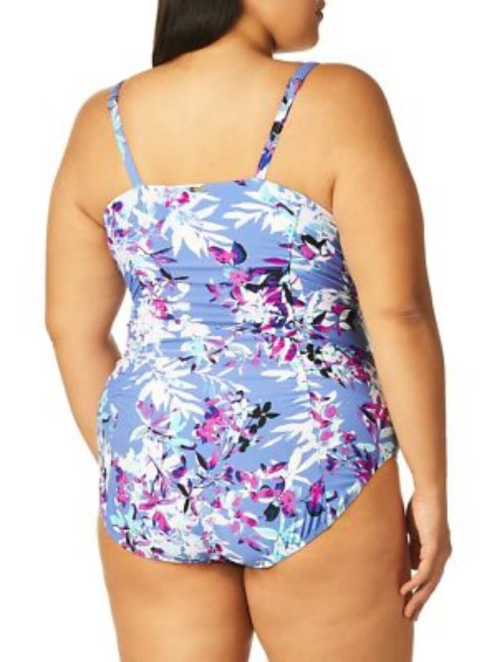 Calvin Klein Women's Shirred Surplus One Piece Swimsuit, Shadow Multi, 8 - Thumbnail 2