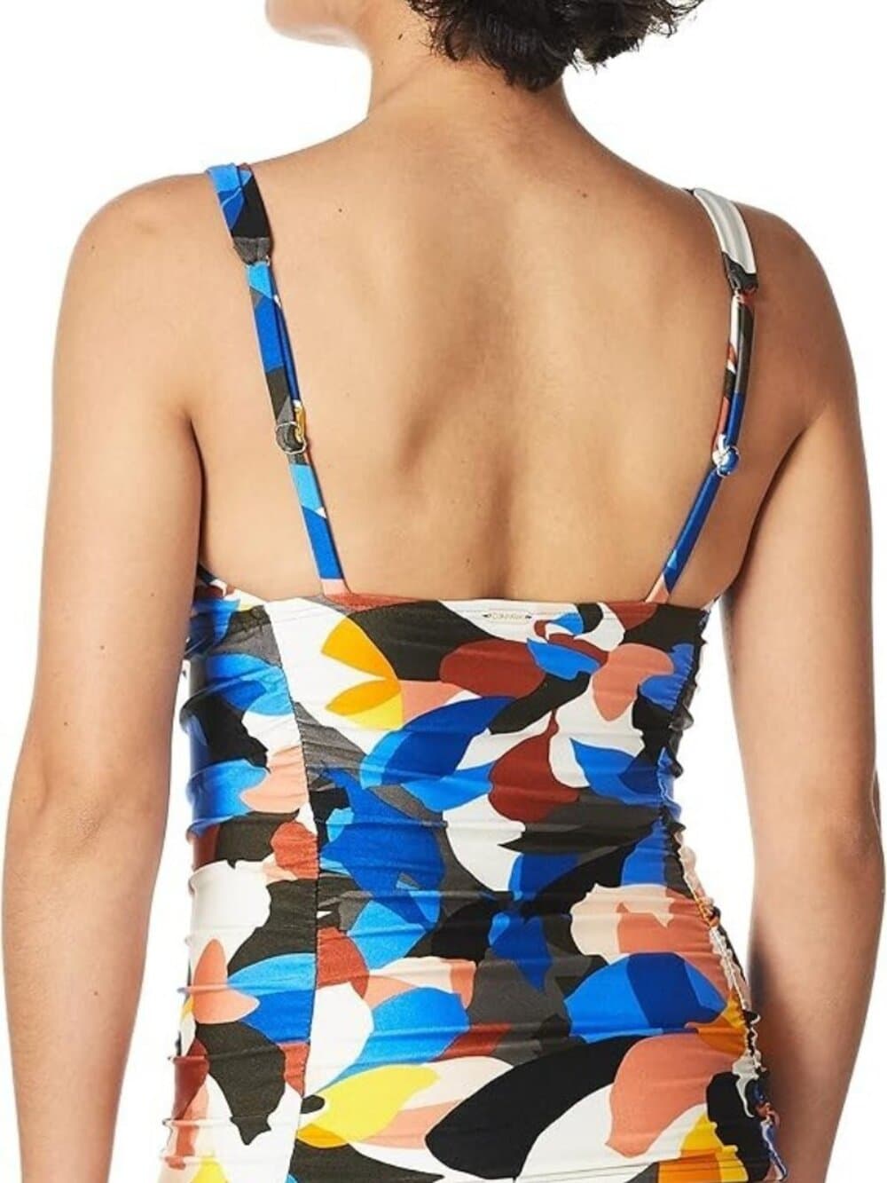 Calvin Klein Barbell Printed Ruched Tankini Top, Nectar Multi Size Small NWT - Thumbnail 3