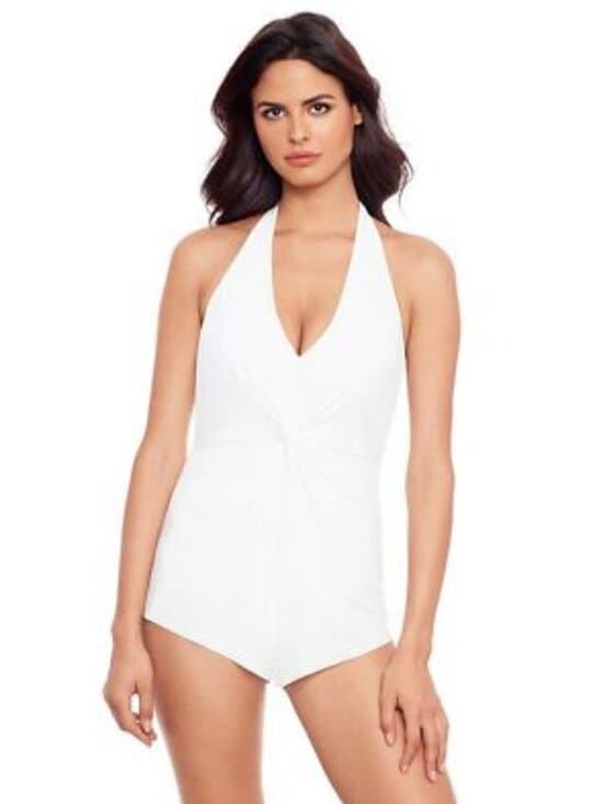 MagicSuit Women's Swimwear Solid Theresa Romper Halter Tie One Piece SZ14 NWT - Thumbnail 6