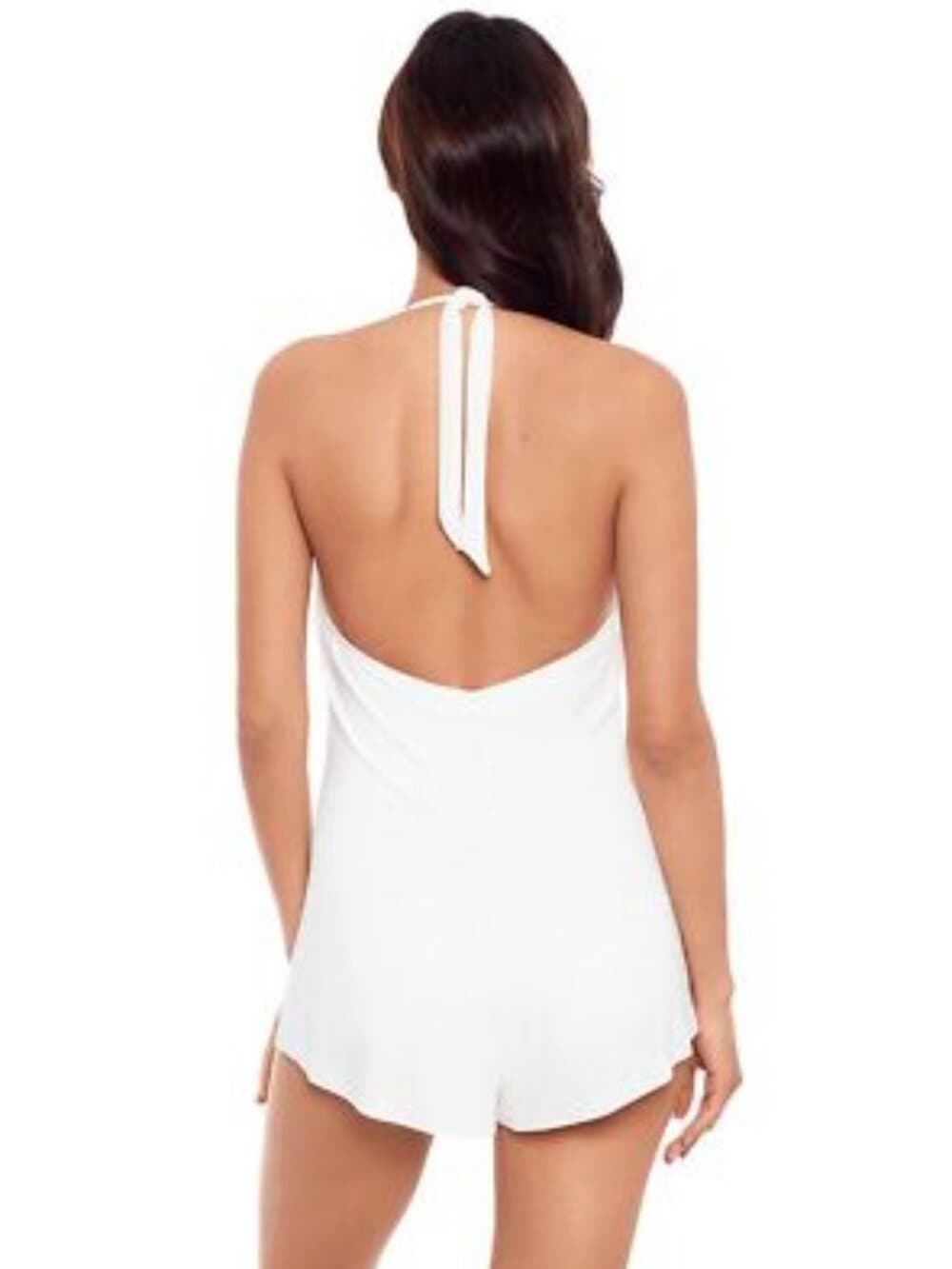 MagicSuit Women's Swimwear Solid Theresa Romper Halter Tie One Piece SZ14 NWT - Thumbnail 2