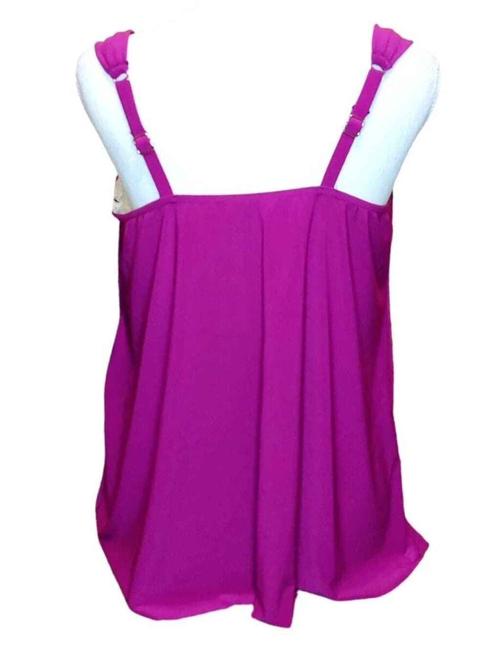 Miraclesuit Razzle Dazzle Tankini Top Framboise Pink Underwire Size 10 NWT - Thumbnail 2