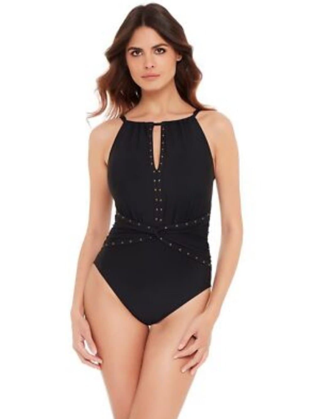 MAGICSUIT RIVETED DIANA SOFT CUP ADJUSTABLE STRAP ONE PIECE SWIMSUIT, BLACK, 14 - Thumbnail 5