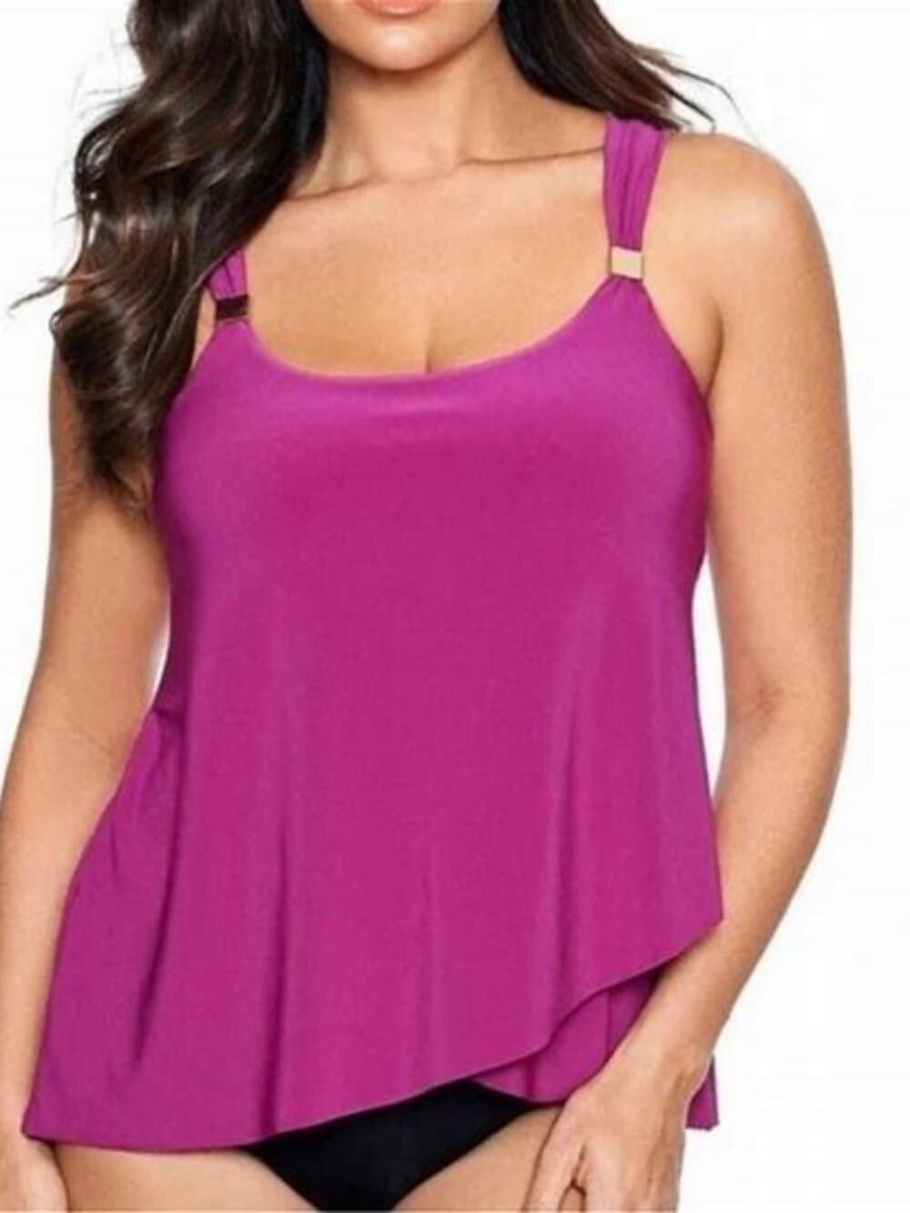 Miraclesuit Razzle Dazzle Tankini Top Framboise Pink Underwire Size 10 NWT - Thumbnail 5