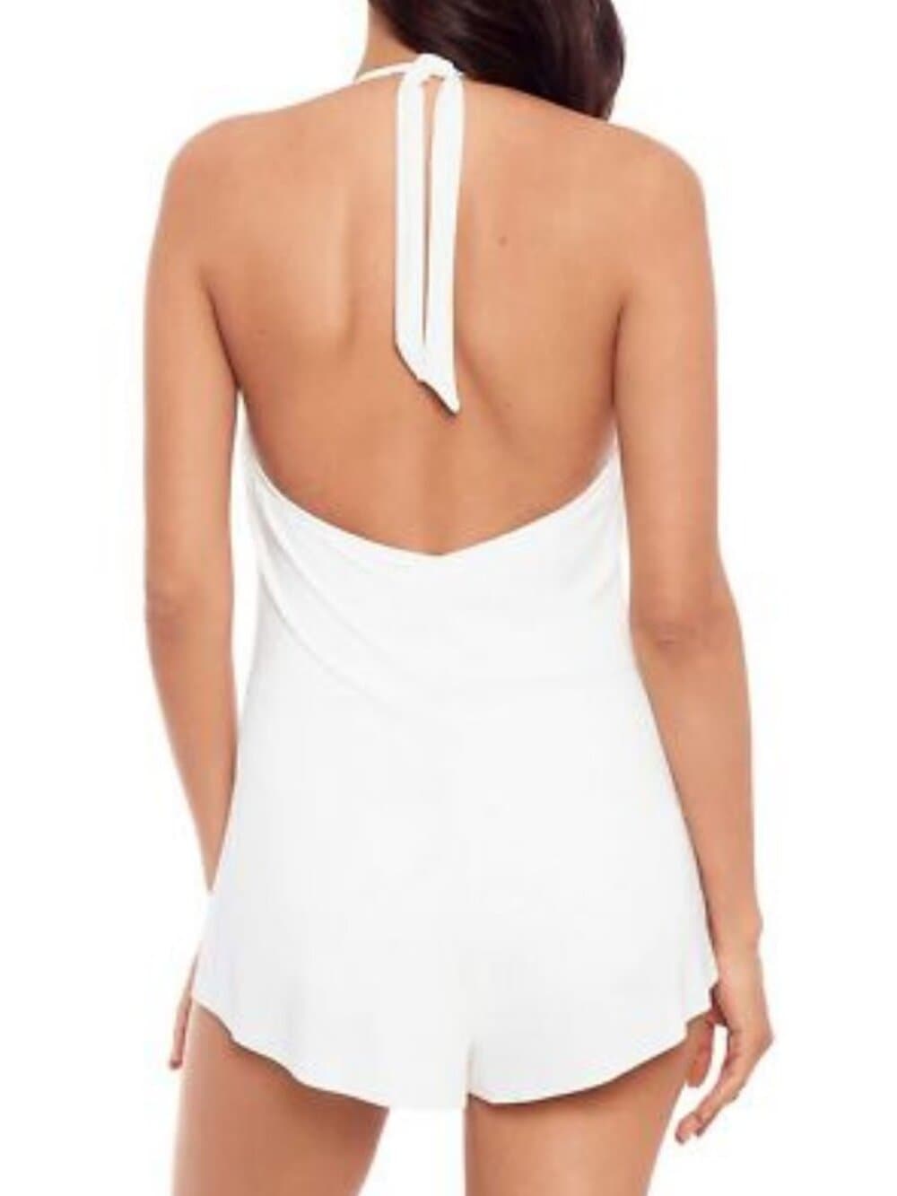 MagicSuit Women's Swimwear Solid Theresa Romper Halter Tie One Piece SZ14 NWT - Thumbnail 3