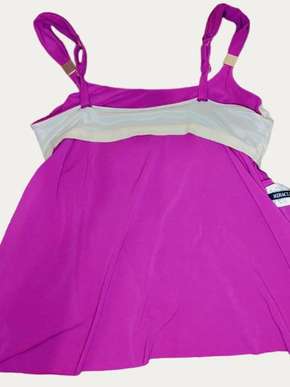 Miraclesuit Razzle Dazzle Tankini Top Framboise Pink Underwire Size 10 NWT - Thumbnail 4