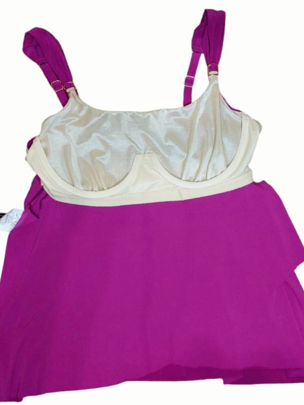 Miraclesuit Razzle Dazzle Tankini Top Framboise Pink Underwire Size 10 NWT - Thumbnail 3