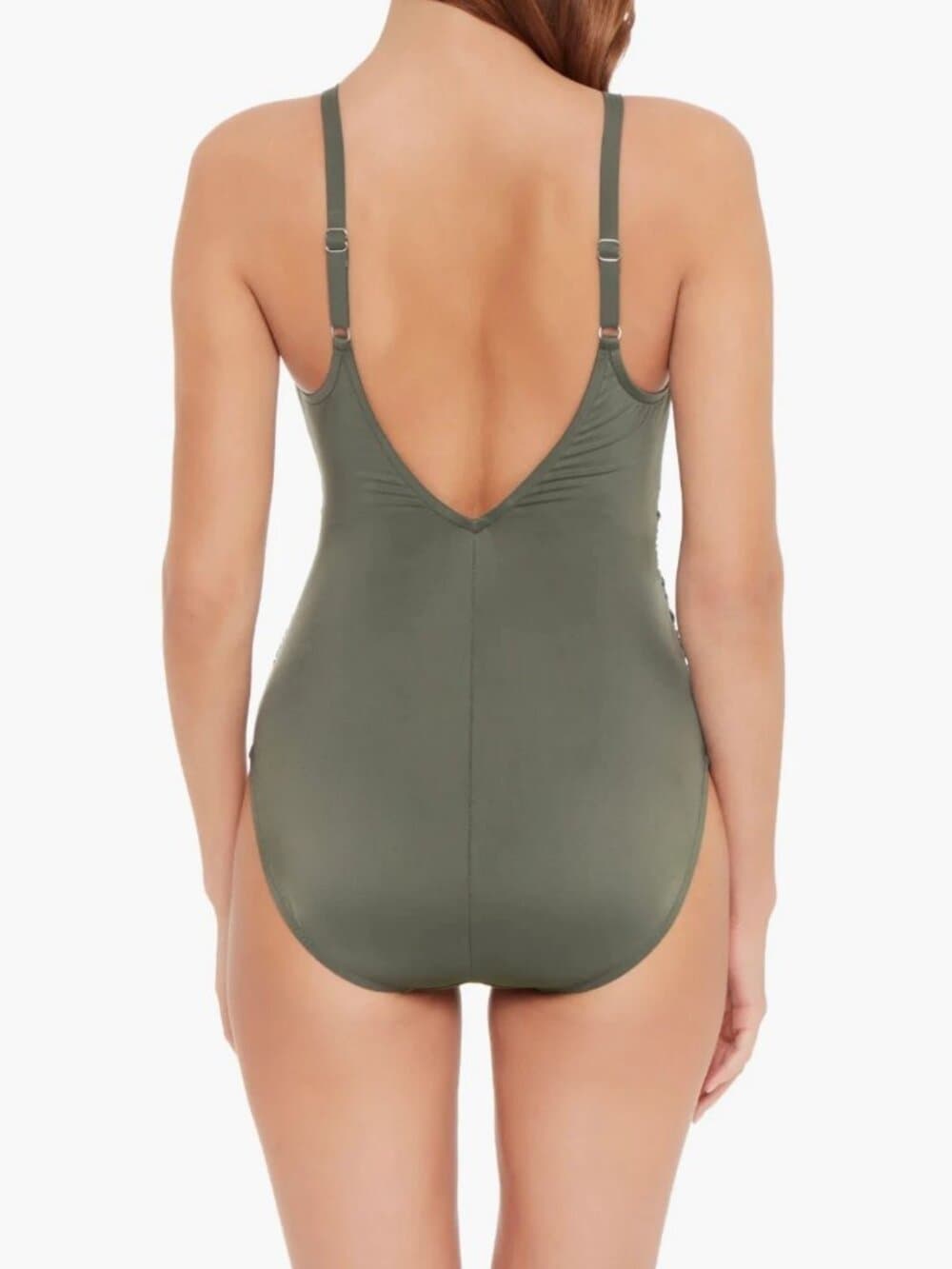 Magicsuit Riveted Diana Green One-Piece Swimsuit L21917 Size 16 NWT - Thumbnail 2