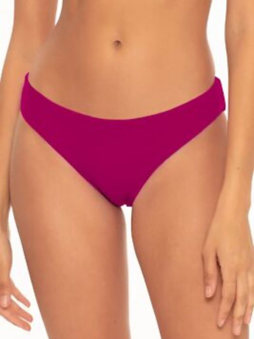 BECCA by Rebecca Virtue Fine Line Rib Adela Hipster Bottoms Pomegranate LG - Thumbnail 2
