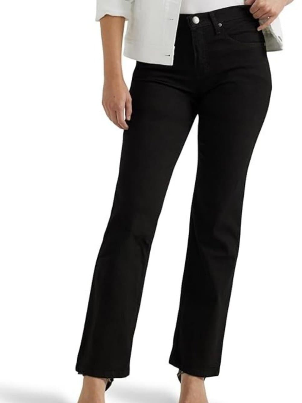 Lee Riders Jeans Women's 8P Black Classic Fit Denim Straight Leg NWT - Thumbnail 3