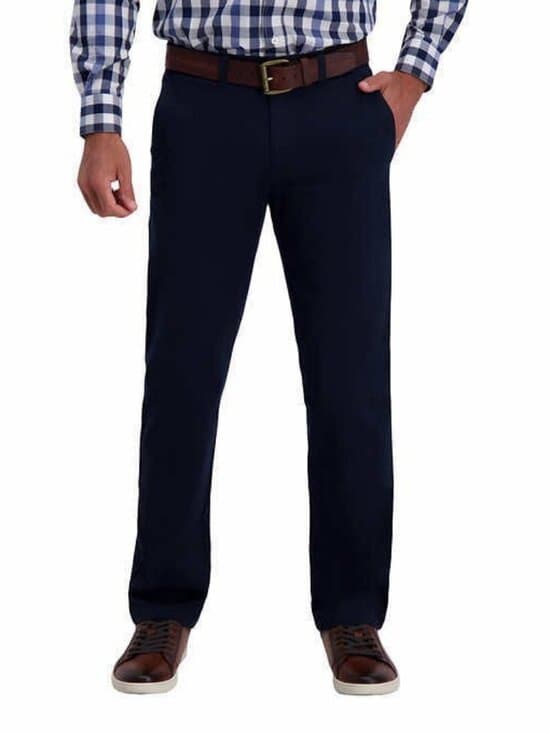 Haggar Men’s Ultimate Straight Fit Travel Khaki Pant 28W x 30L NAVY - Thumbnail 2