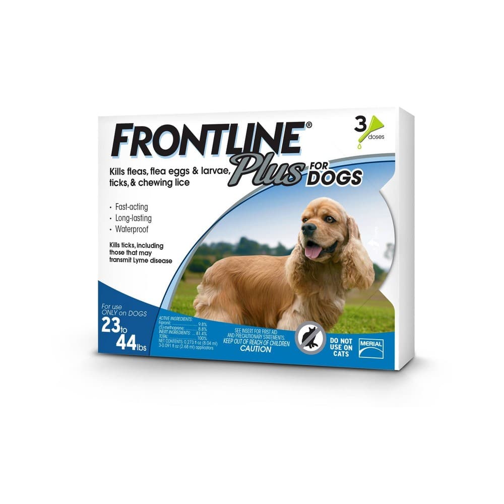 Frontline Plus Liquid Dog Flea and Tick Drops 9.8% Fibronil, 8.8% (S)-methoprene 0.05 Oz