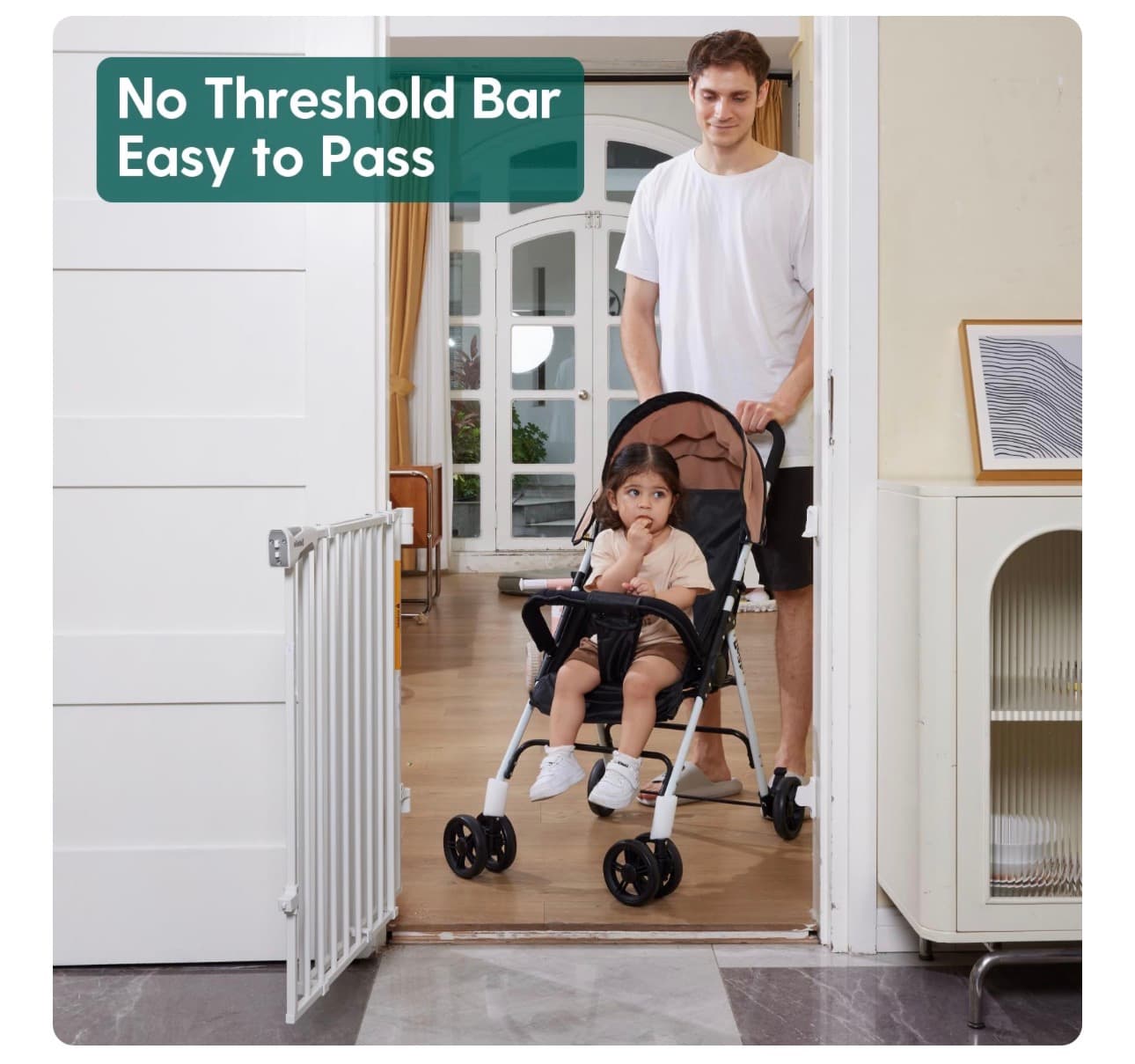 Babelio Retractable Safety Gate for Babies and Pets - Thumbnail 3