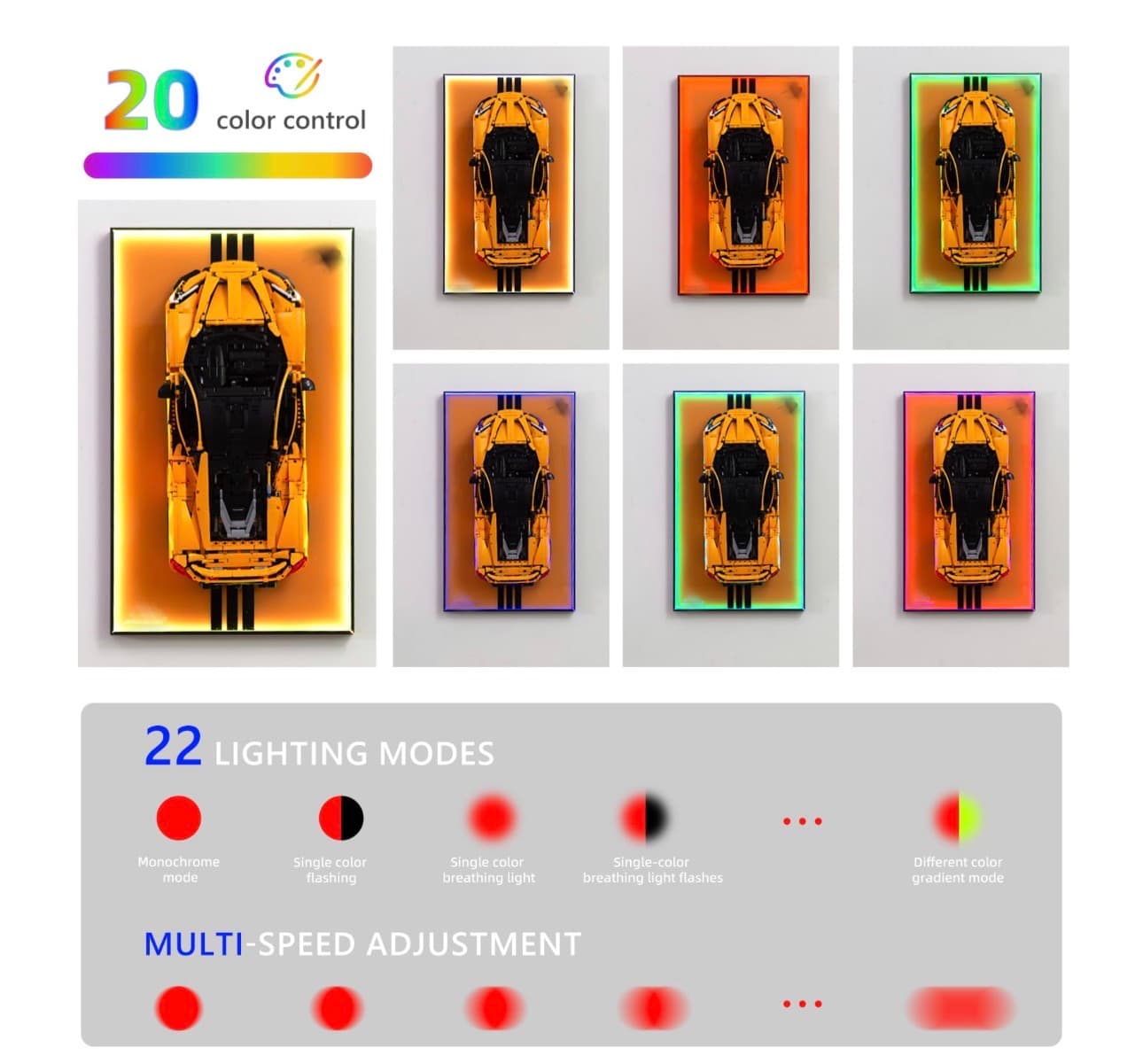 P1 McLaren Car LED Wall Art with Remote Control - Thumbnail 6