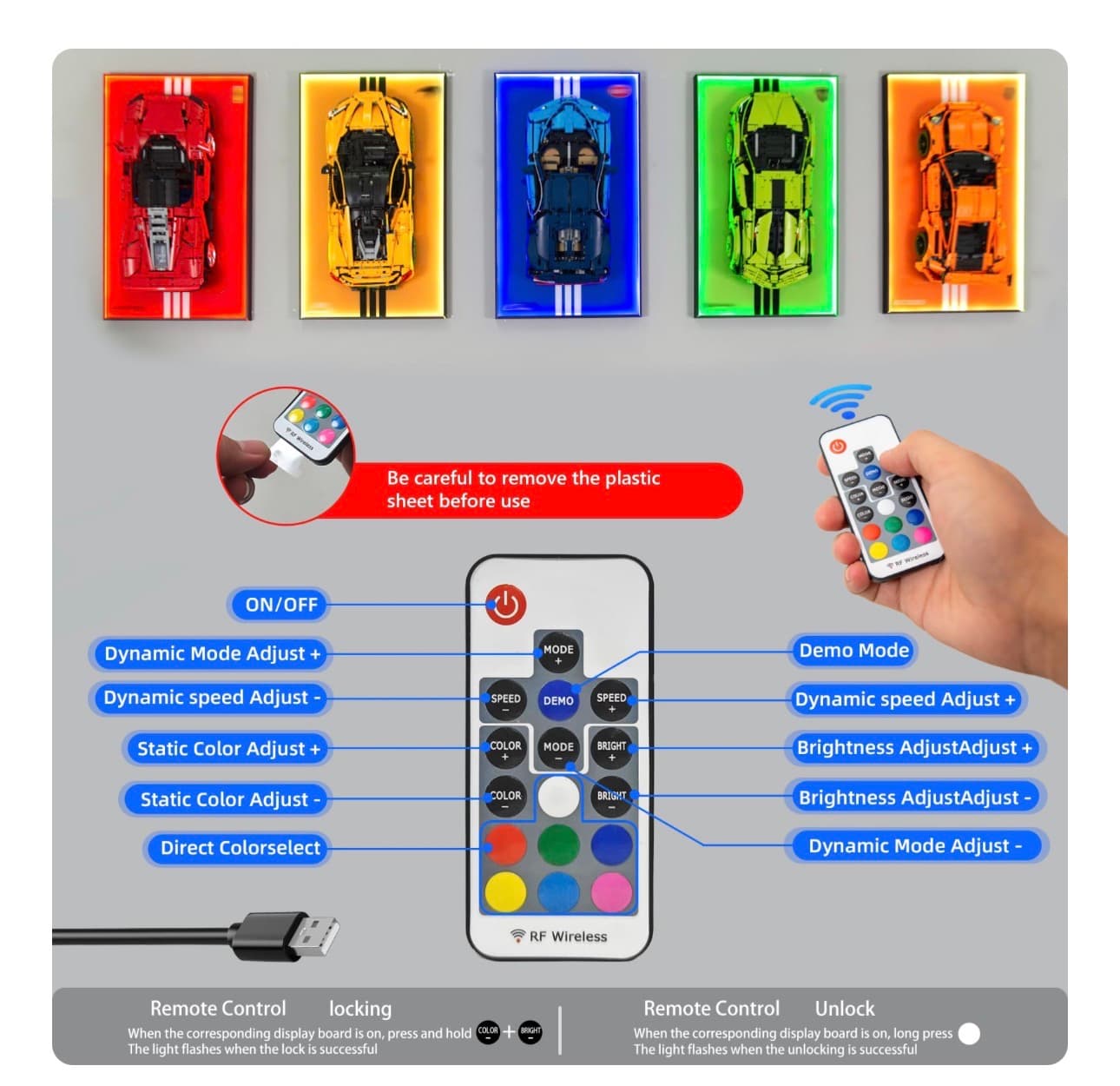 P1 McLaren Car LED Wall Art with Remote Control - Thumbnail 5