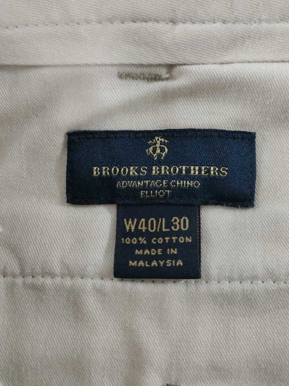 Brooks Brothers Advantage Chino Elliot Beige Pleated Khaki Pants Mens Size 40x30 - Thumbnail 2