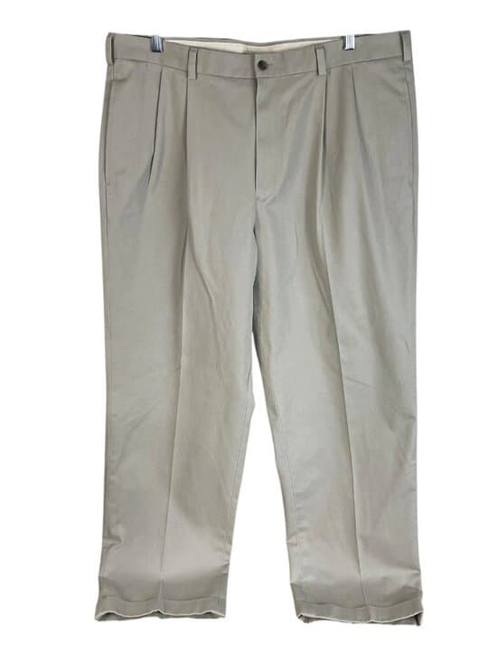 Brooks Brothers Advantage Chino Elliot Beige Pleated Khaki Pants Mens Size 40x30 - Thumbnail 4