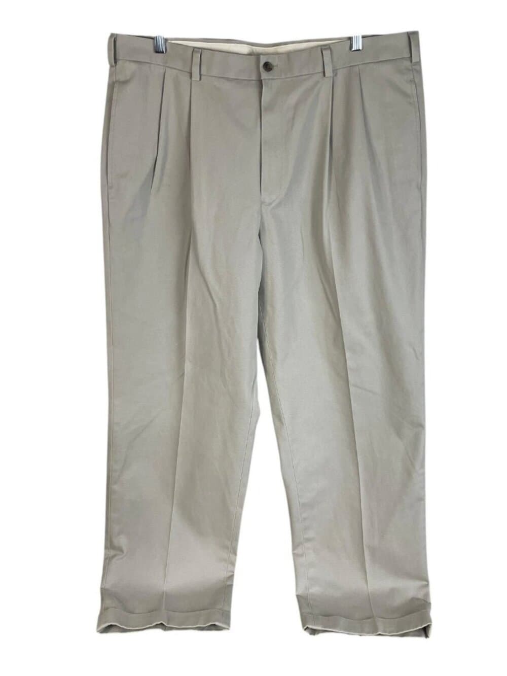 Brooks Brothers Advantage Chino Elliot Beige Pleated Khaki Pants Mens Size 40x30 - Thumbnail 3