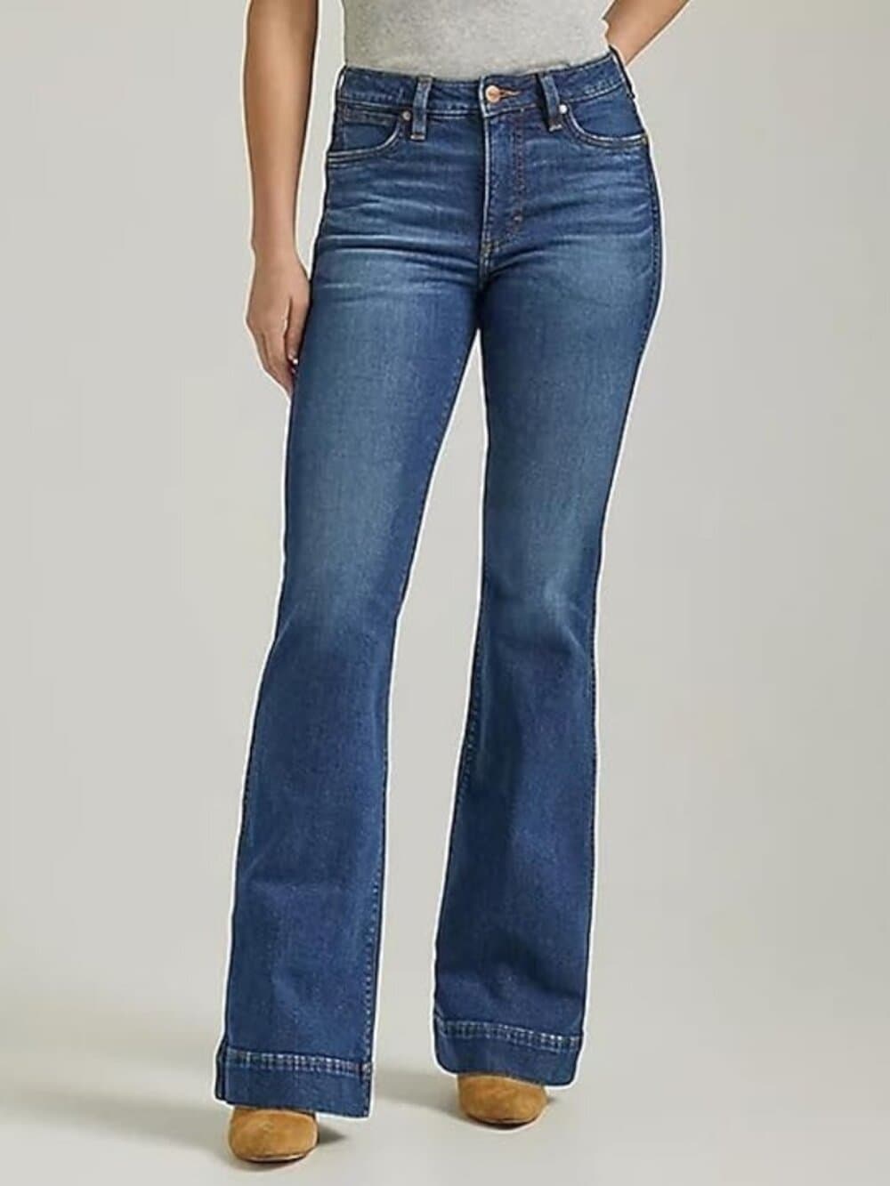 Wrangler Retro Women's Blue Denim High Rise Trouser Jean W26xL34 - Thumbnail 2