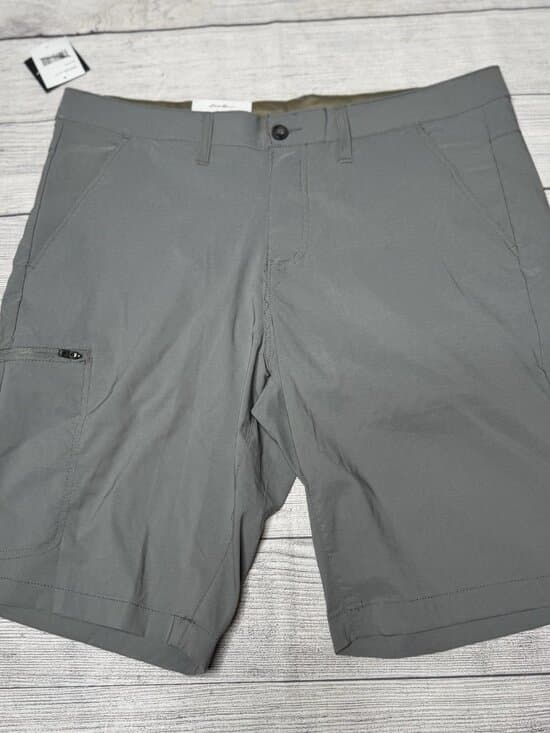 Eddie Bauer Zipper Cargo Shorts Mens 34 Granite Gray Stretch 10" Hiking Size 34 - Thumbnail 4