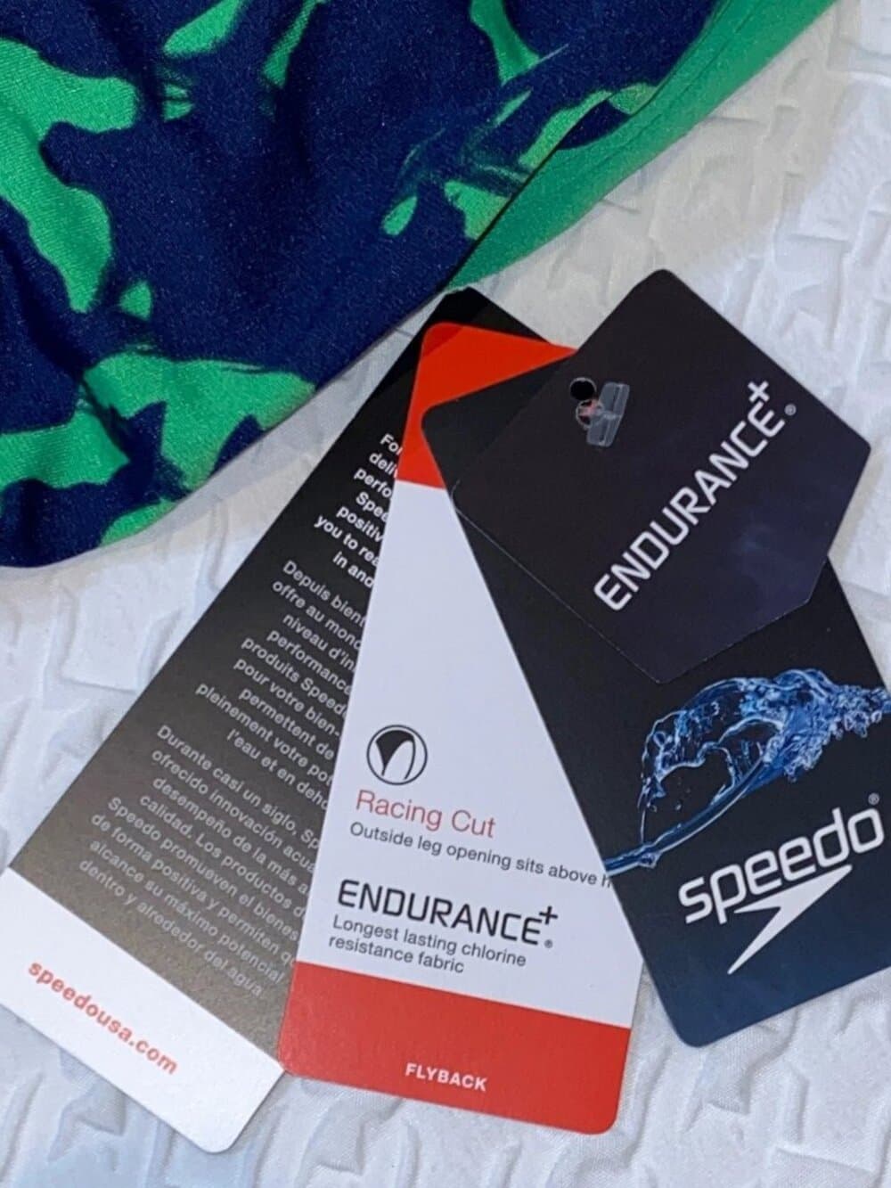 SPEEDO Wrack It Up FlyBack Navy Blue Green Endurance + Swim Suit NWT 26 - Thumbnail 4