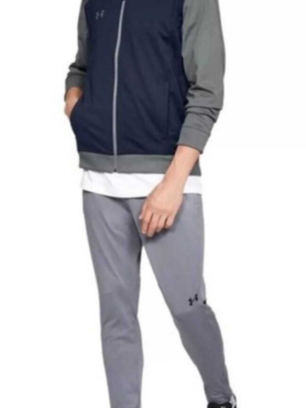 Under Armour Men's Challenger II Track Jacket Midnight Navy/Graphite Size Large - Thumbnail 2