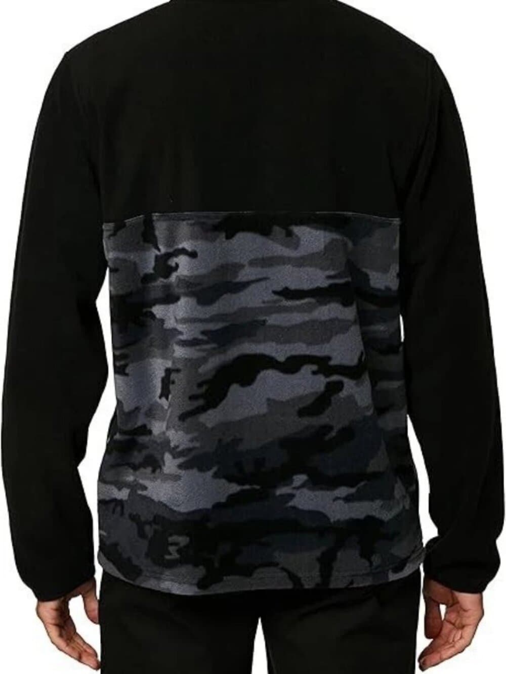 NWT - ONeill 1/4 Zip Pullover Fleece Polyester Black Gray Camo MSRP $70- Size S - Thumbnail 2