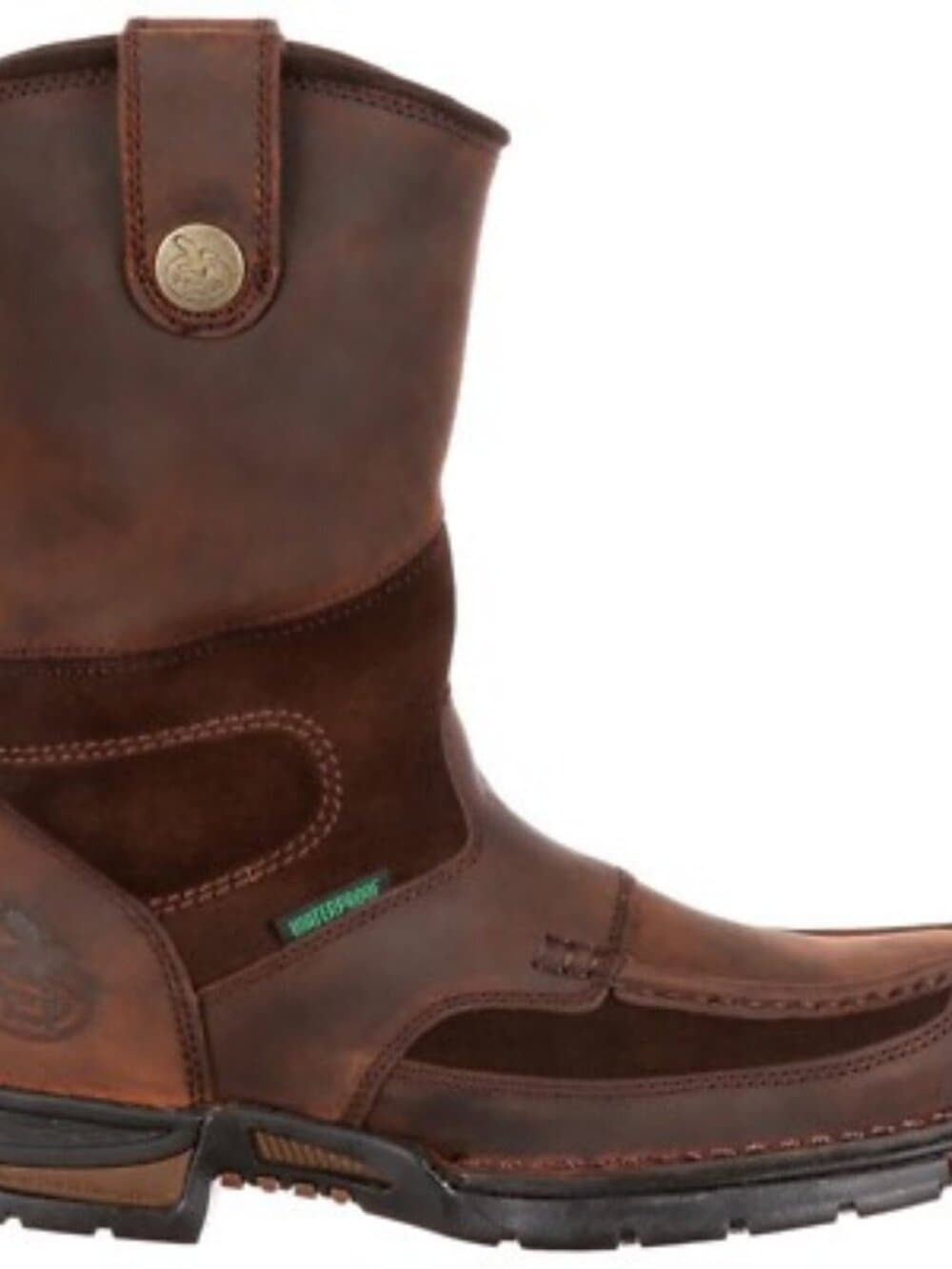 Georgia Boot Waterproof Moc Toe Pull On Work Boots Comfort Brown - Thumbnail 5