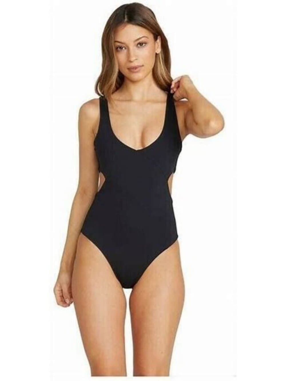 Volcom Women's Black Simply Seamless One-Piece Swimsuit Size XL - Thumbnail 2