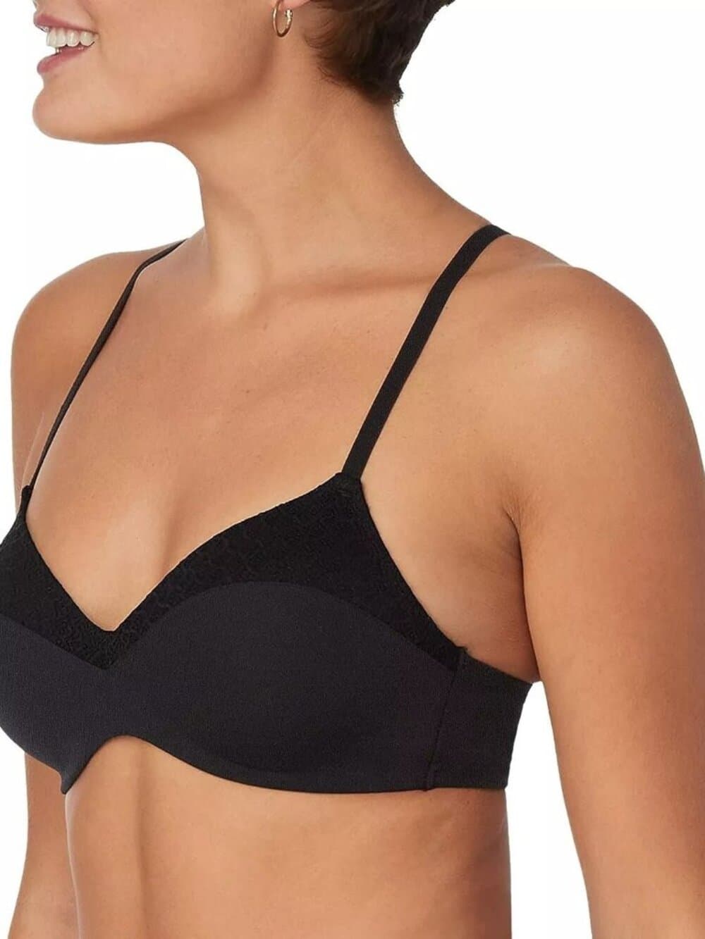 Maidenform Pure Comfort Wireless Bra/Demi-Racerback Black DM220C NWT - XL - Thumbnail 2