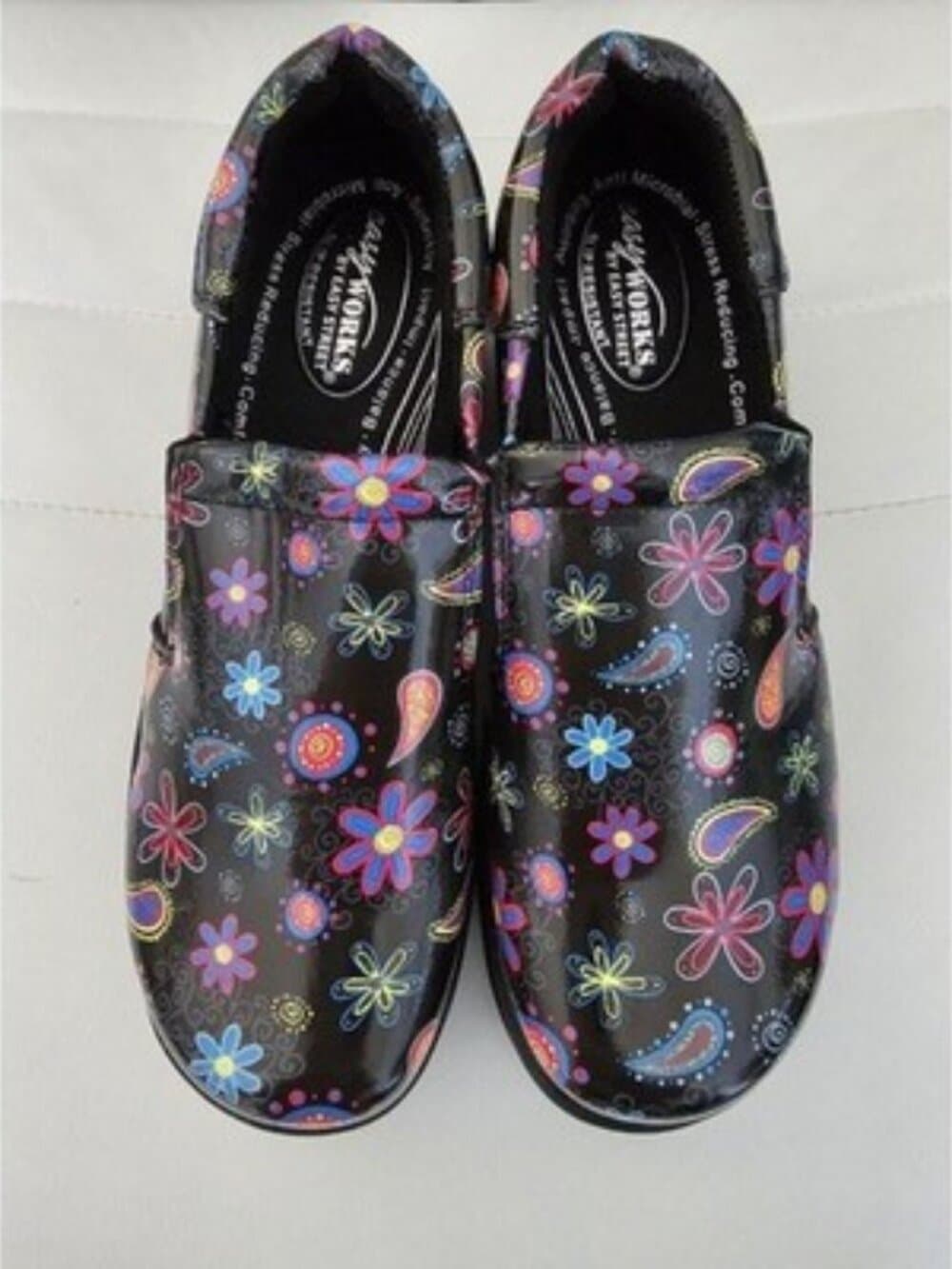 Easy Works By Easy Street Clogs Nurse Shoes Paisley 7.5M - Thumbnail 4