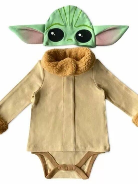 Baby Yoda Costume Outfit Set Mandalorian Cosplay Infant Halloween 0-3 Months - Thumbnail 3