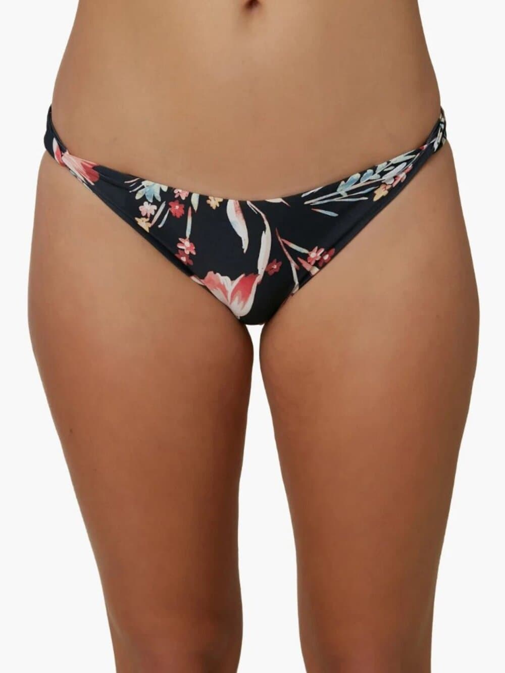 O'Neill Women's Floral Print Bikini Bottoms Swimsuit Low Rise Black - Thumbnail 4