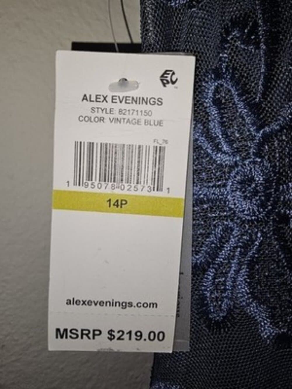 ALEX EVENINGS KNEE LENGTH DRESS, NAVY, 14P - Thumbnail 3
