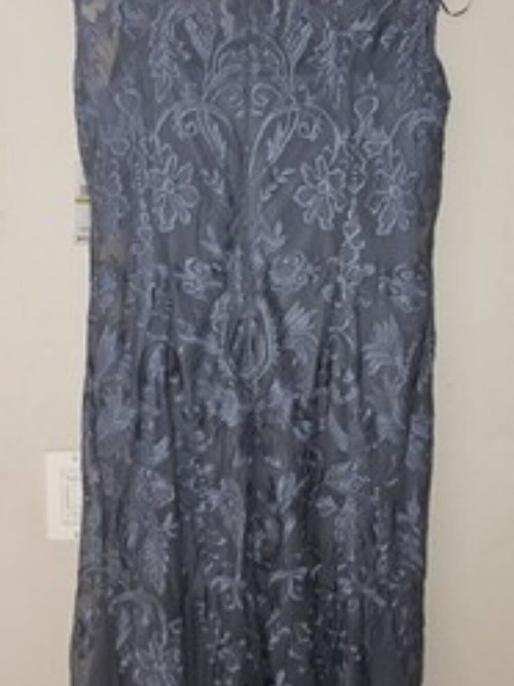 ALEX EVENINGS KNEE LENGTH DRESS, NAVY, 14P - Thumbnail 2