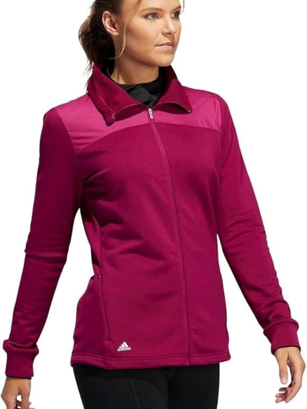 New Adidas Golf Womens COLD RDY Full Zip Jacket Power Berry - Size Small FT3014 - Thumbnail 4