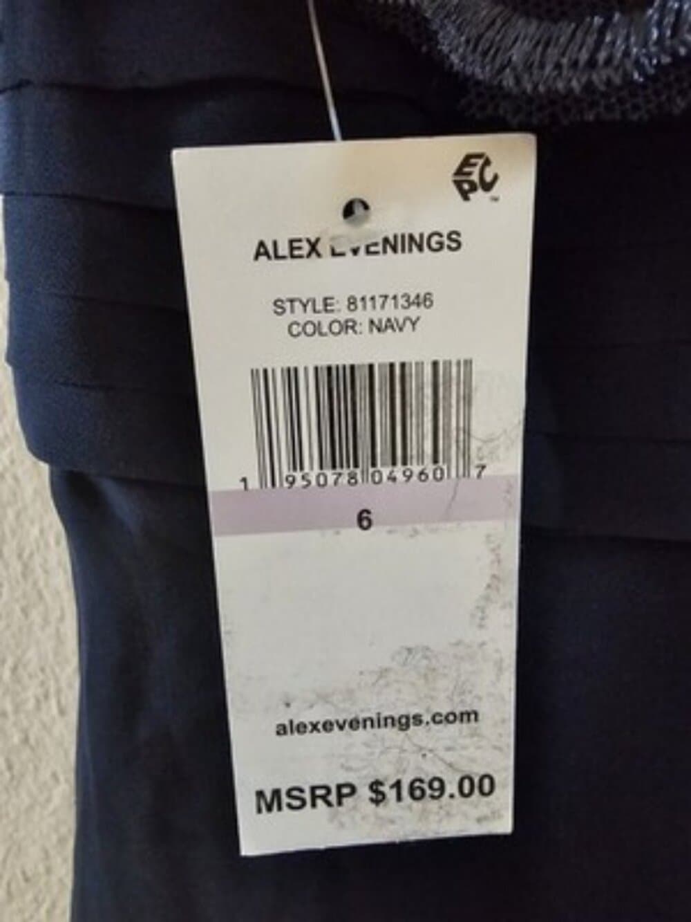 ALEX EVENINGS DRESS, MIDNIGHT, SZ 6 - Thumbnail 2