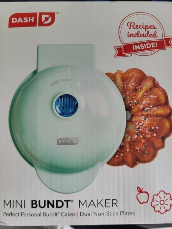 Dash Mini Bundt Maker Aqua Perfect Personal Cakes Dual NonStick Plates Recipes - Thumbnail 4