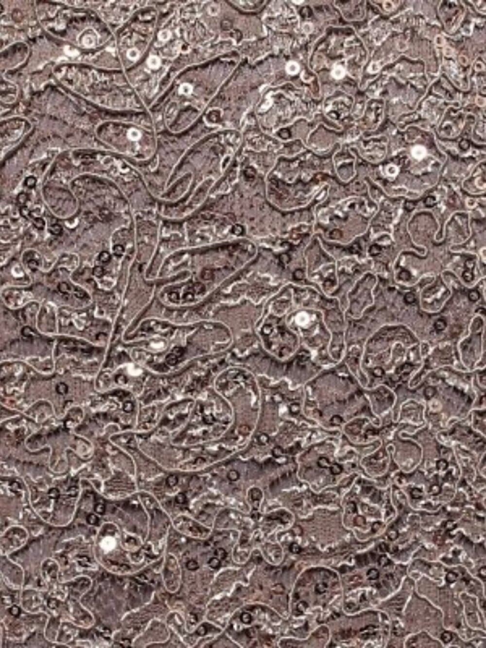 Lace Sequin Sheath Dress Champagne Bronze Cocktail Party Elegant - Thumbnail 2