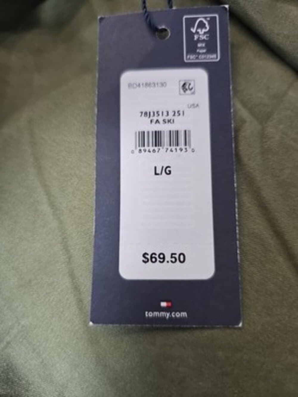Tommy Hilfiger Mens Th Flex Chino Pants Olive Size 36x30 Brand New - Thumbnail 2