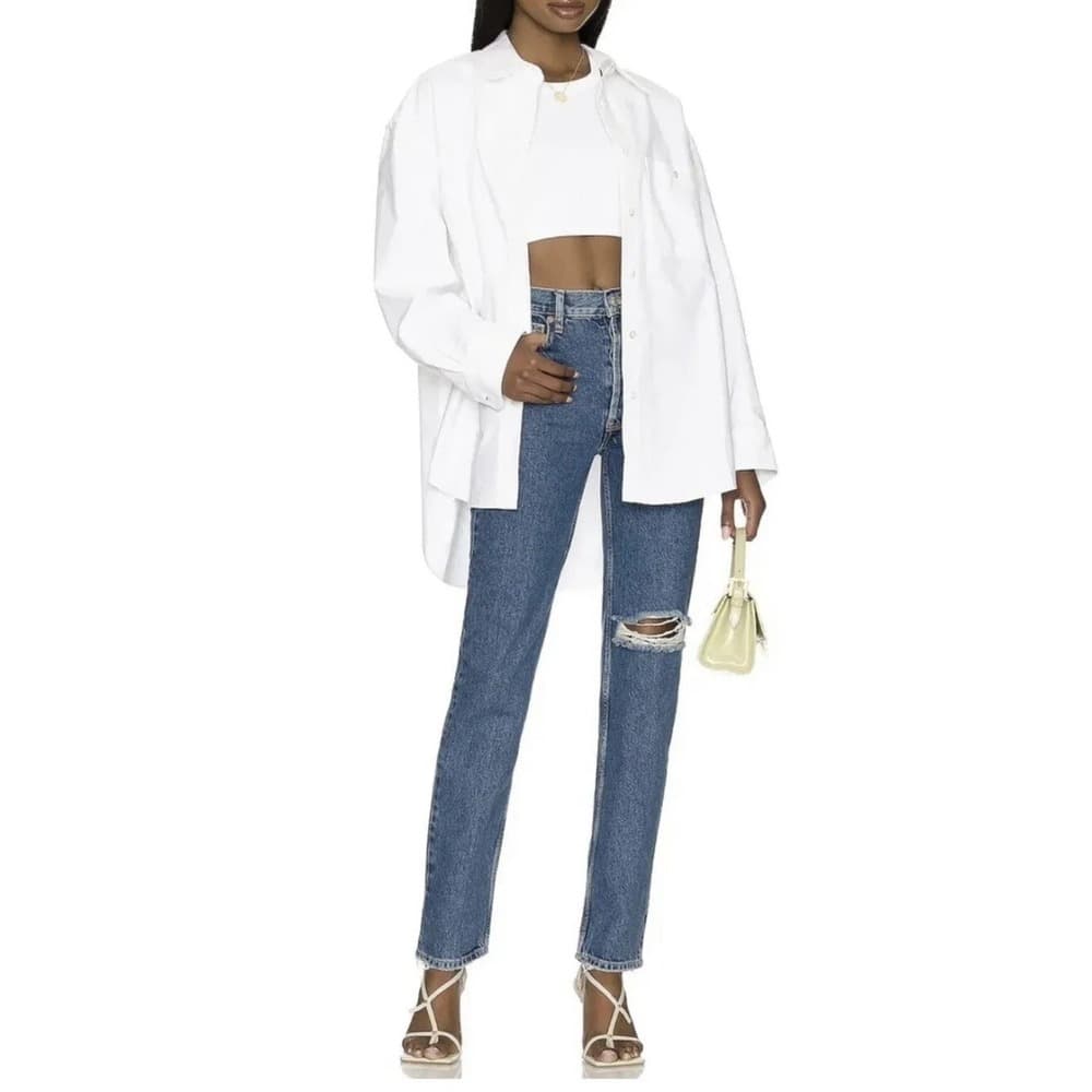 NWT! Free People We The Free The Lasso Jeans in Sapphire. Size 27. MSRP: $98. - Thumbnail 3