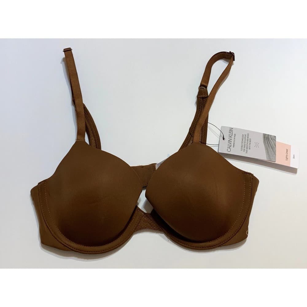 Calvin Klein Perfectly Fit Lightly Lined Brown Demi Bra 30B - Thumbnail 2