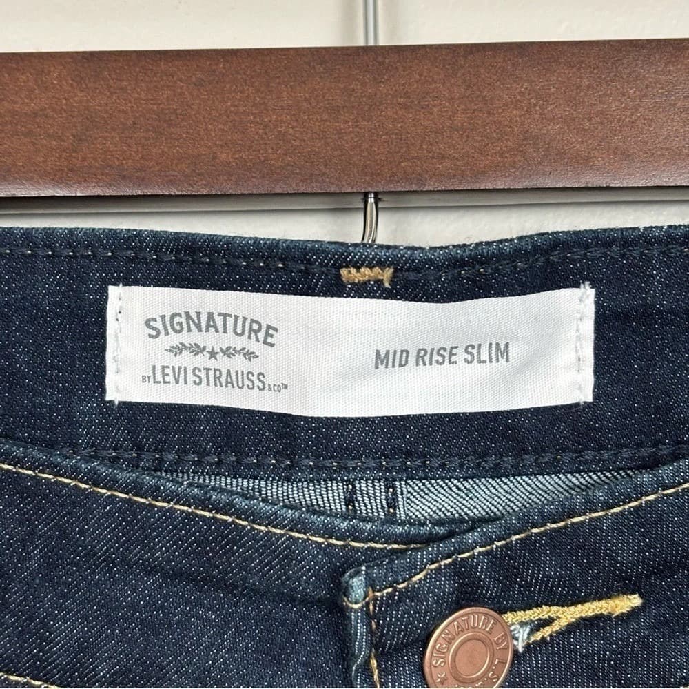Levi Strauss Signature Jeans Women Mid Rise Slim Simply Stretch 20M W35/L30 - Thumbnail 3
