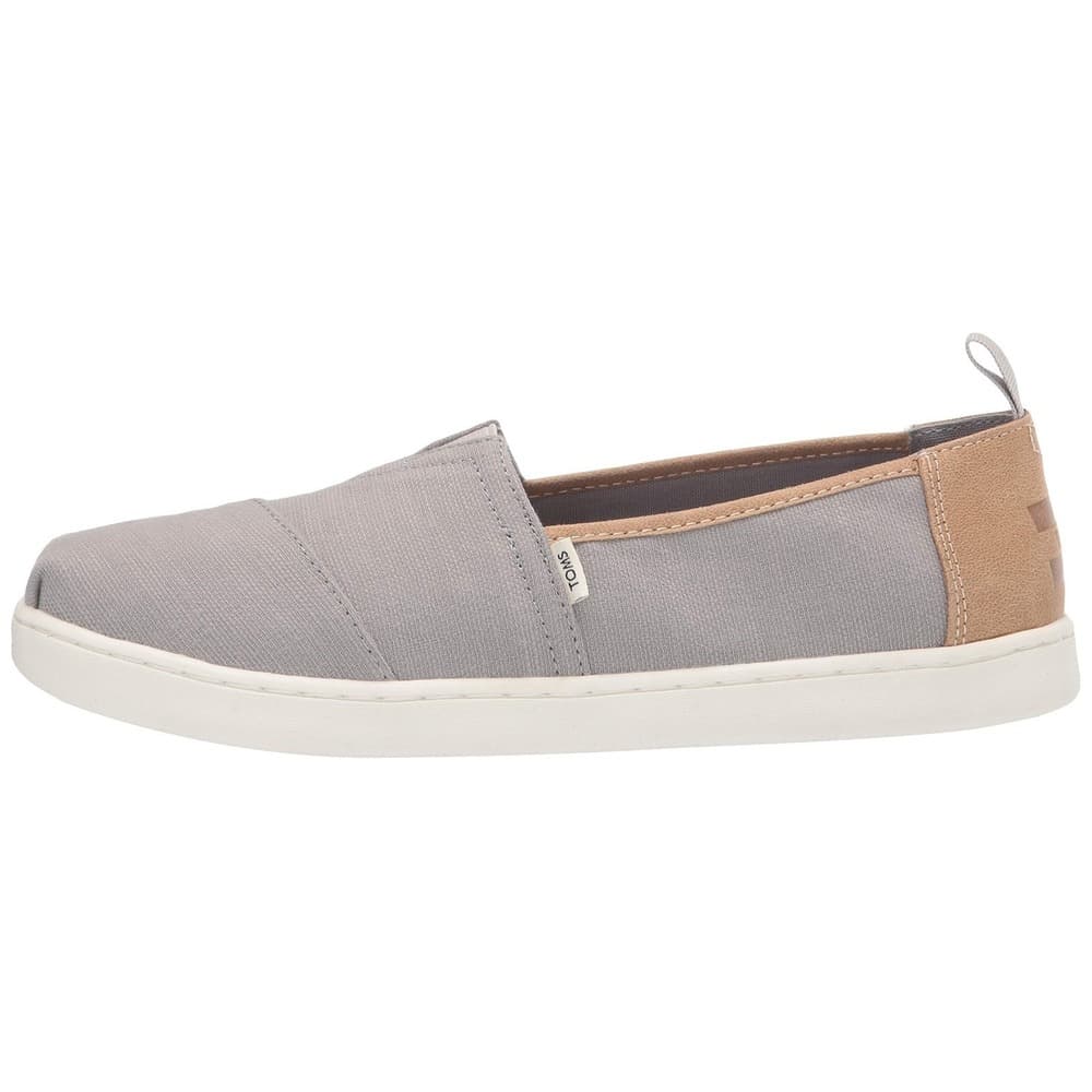 TOMS Kid's Slip On Casual Shoes Gray Canvas Comfort Loafers Size 1.5 - Thumbnail 4