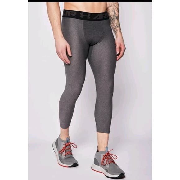 Under Armour HeatGear 2.0 Men's Size S Small Leggings Training Gray - Thumbnail 6